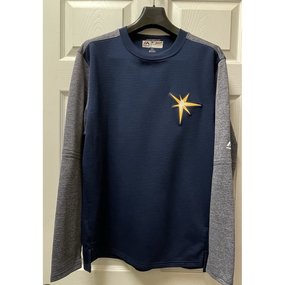 Tampa Bay Rays Men's Medium Majestic Navy Authentic‎ Collection Fleece Pullover